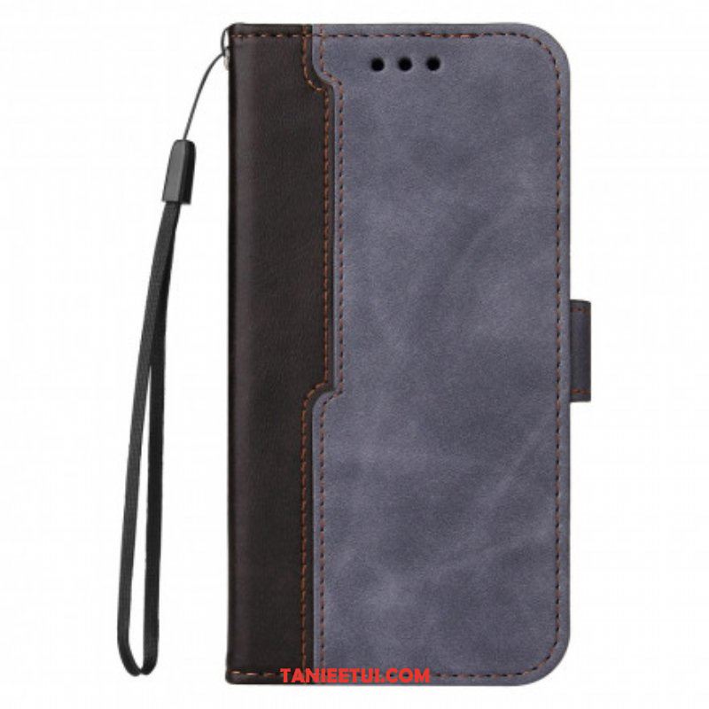 Etui Folio do Oppo A54 5G / A74 5G Kolorowa Dwukolorowa Sztuczna Skóra