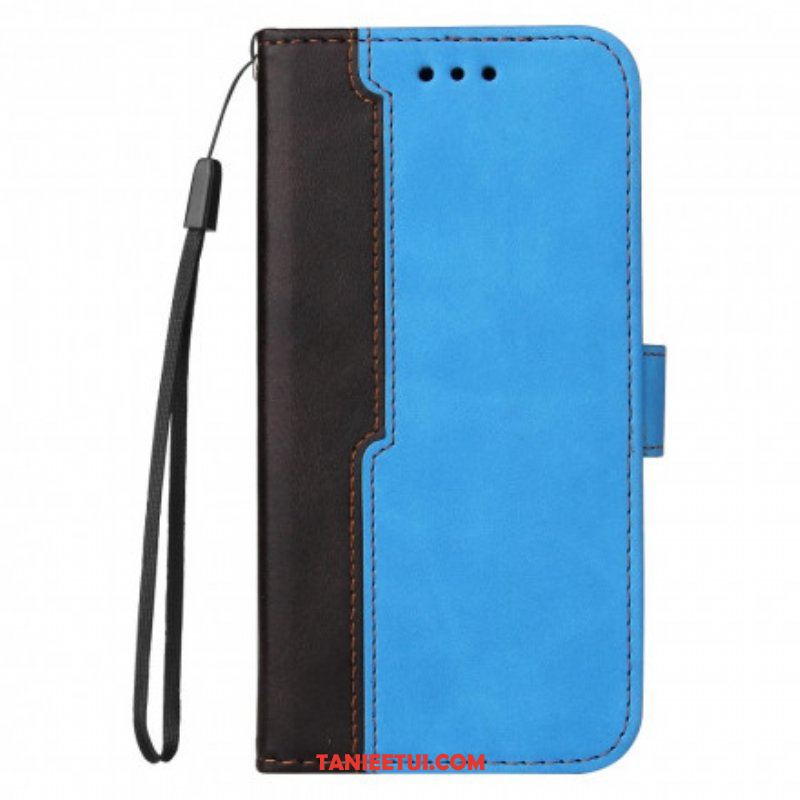 Etui Folio do Oppo A54 5G / A74 5G Kolorowa Dwukolorowa Sztuczna Skóra