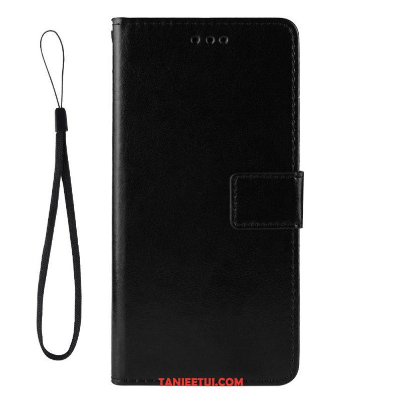 Etui Folio do Oppo A74 4G Błyszcząca Sztuczna Skóra