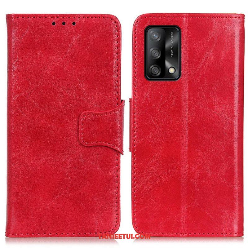 Etui Folio do Oppo A74 4G Dwustronne Zapięcie Ze Skóry Dwoinowej