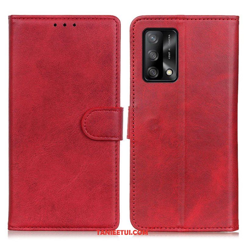 Etui Folio do Oppo A74 4G Efekt Matowej Skóry W Stylu Retro