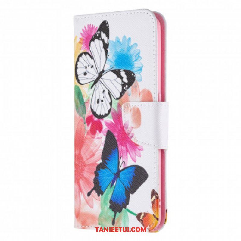 Etui Folio do Oppo A94 5G Malowane Motyle I Kwiaty