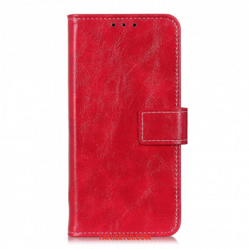 Etui Folio do Oppo Find X3 Neo Odsłonięte Szwy Z Efektem Skóry