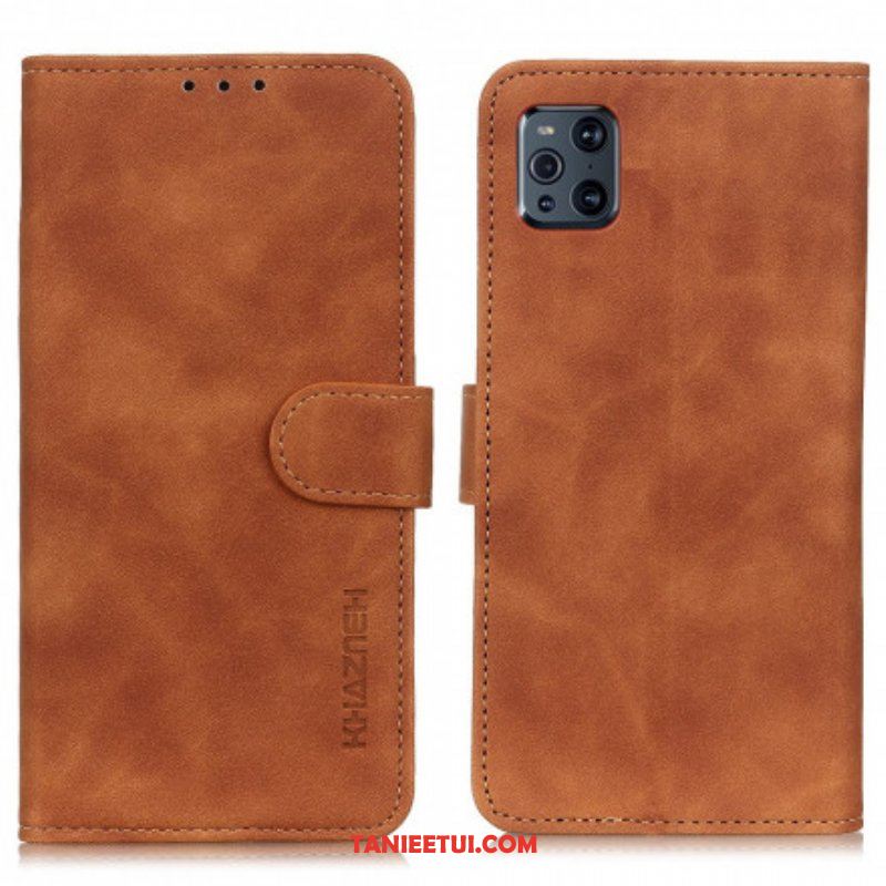 Etui Folio do Oppo Find X3 Pro Matowy Efekt Skóry Vintage Khazneh