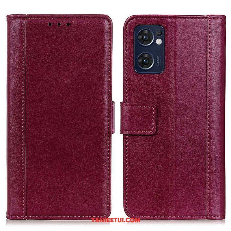 Etui Folio do Oppo Find X5 Lite Kolorowa Wersja Skóry Dwoinowej