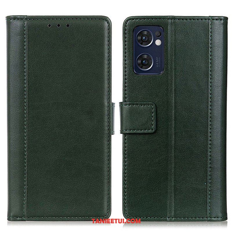 Etui Folio do Oppo Find X5 Lite Kolorowa Wersja Skóry Dwoinowej