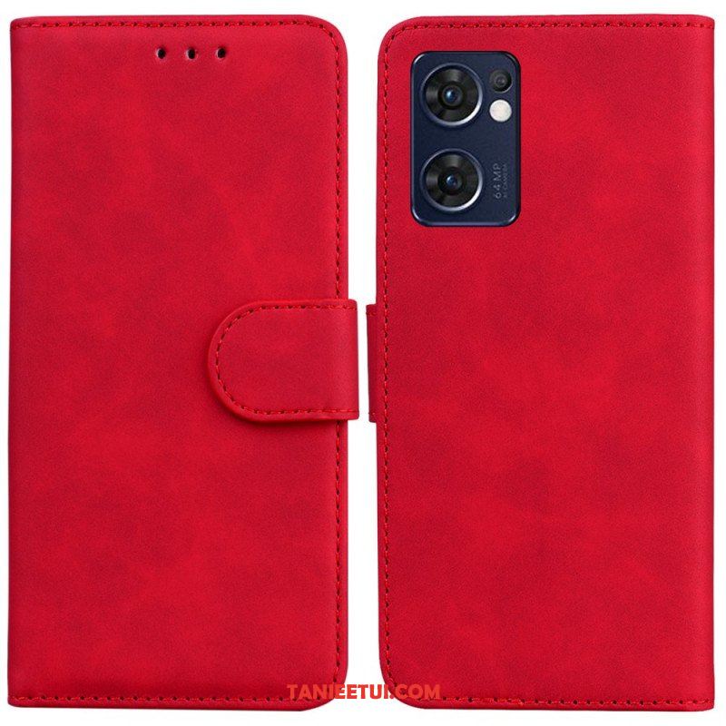 Etui Folio do Oppo Find X5 Lite Monochromatyczny Efekt Skóry