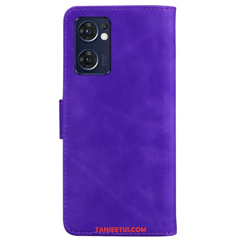 Etui Folio do Oppo Find X5 Lite Monochromatyczny Efekt Skóry