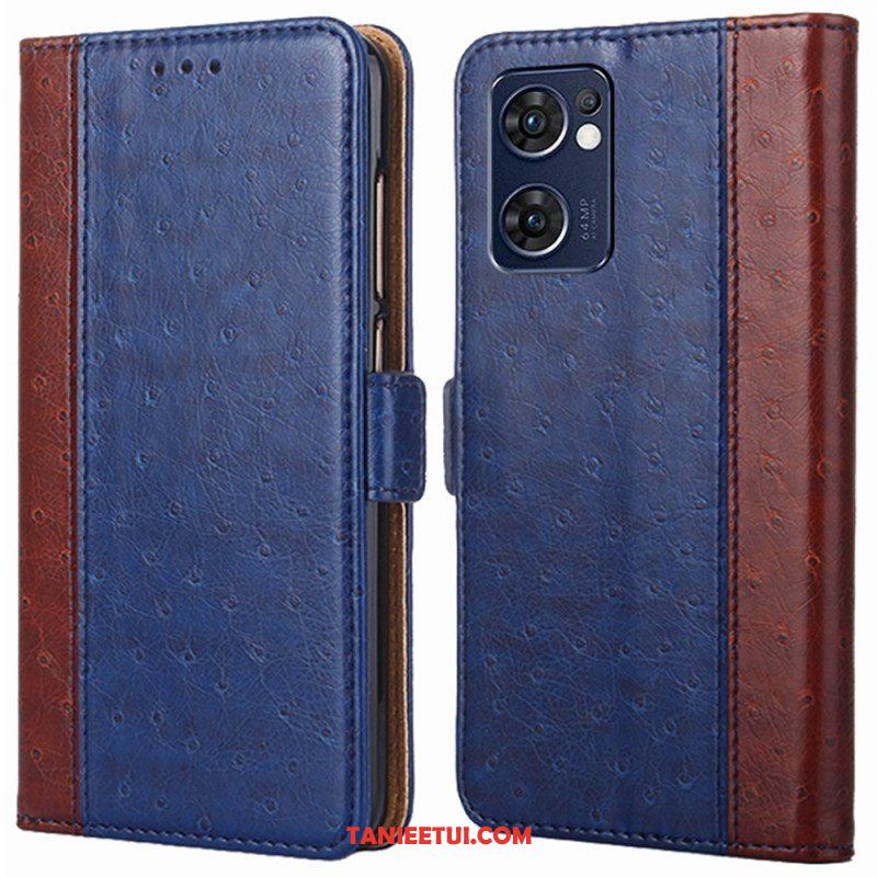 Etui Folio do Oppo Find X5 Lite Tekstura Skóry Strusia