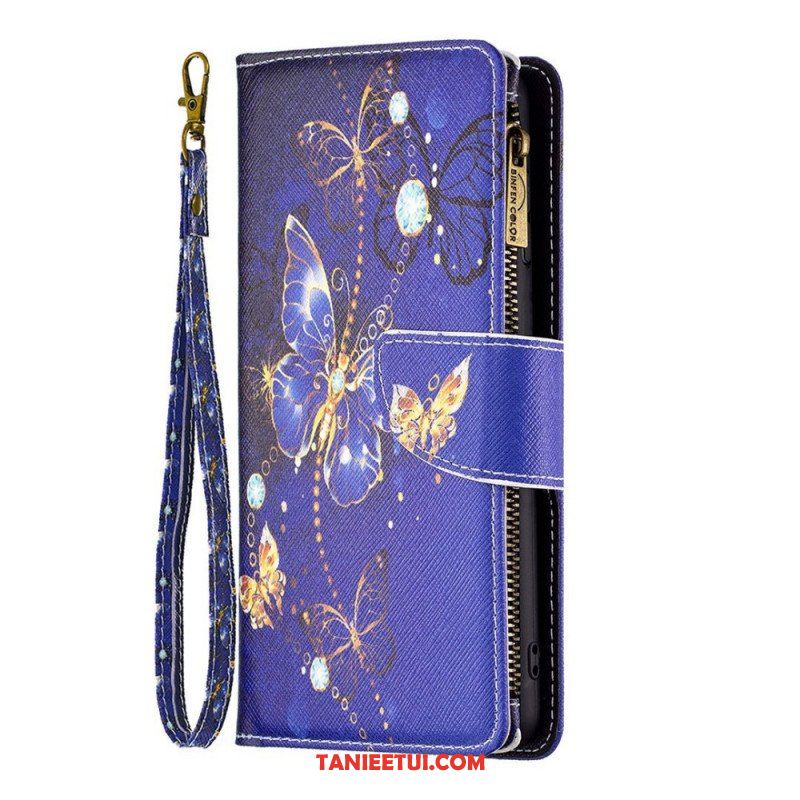 Etui Folio do Oppo Find X5 Lite Zapinana Na Zamek Saszetka Royal Butterfly