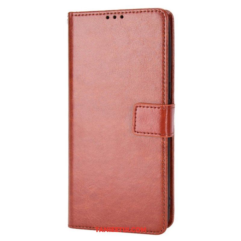 Etui Folio do Oppo Find X5 Pro Błyszcząca Sztuczna Skóra