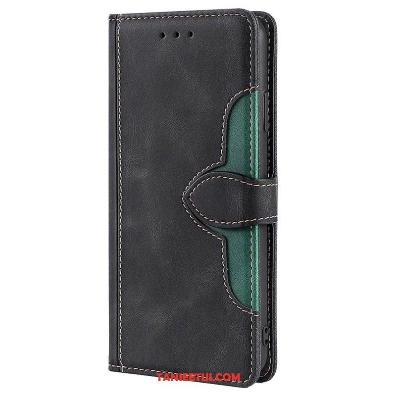 Etui Folio do Oppo Find X5 Pro Dwukolorowa Stylowa Sztuczna Skóra