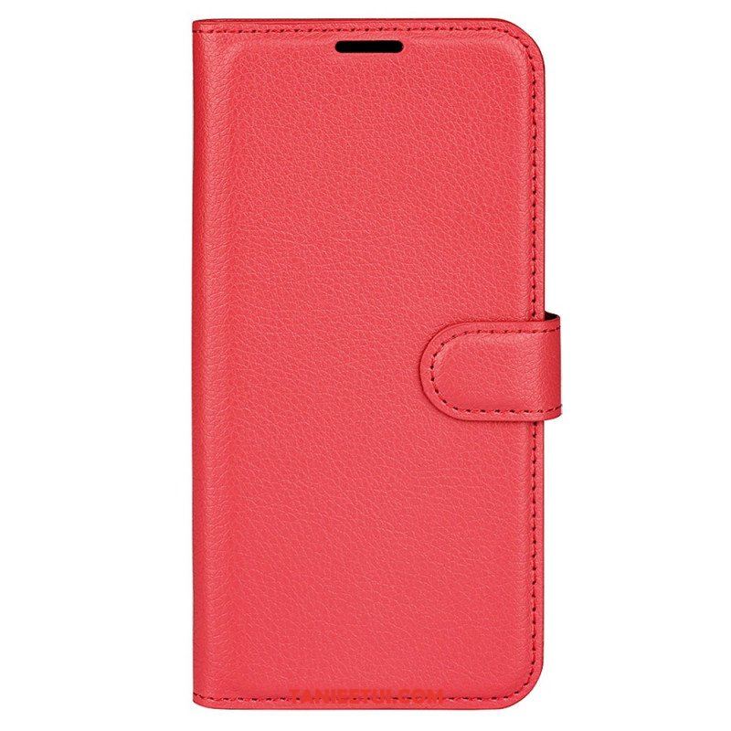 Etui Folio do Oppo Find X5 Pro Klasyczna Sztuczna Skóra Liczi