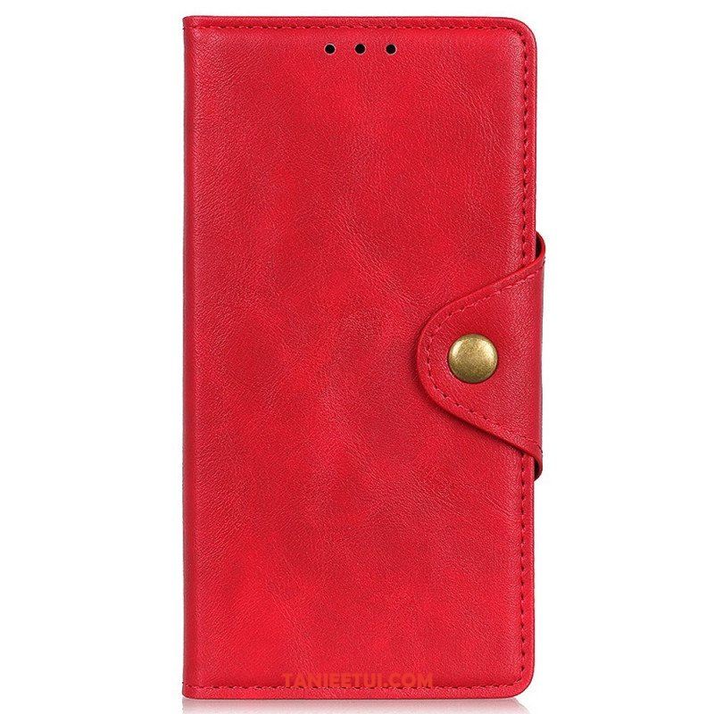 Etui Folio do Oppo Reno 7 Guzik Ze Sztucznej Skóry