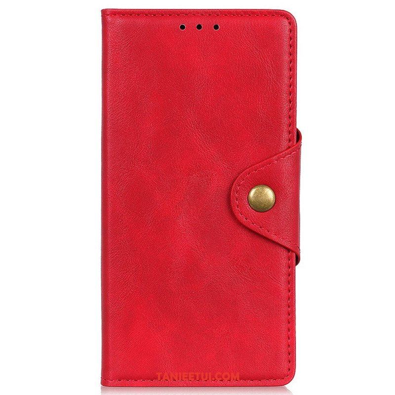 Etui Folio do Oppo Reno 7 Guzik Ze Sztucznej Skóry