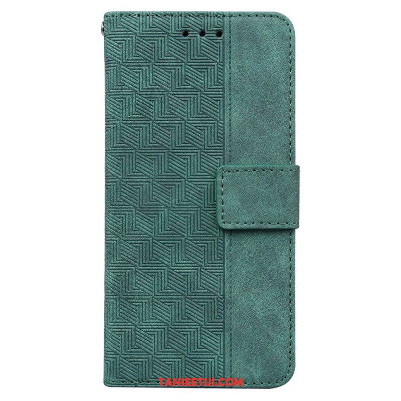 Etui Folio do Oppo Reno 8 Lite z Łańcuch Pasiasty Wzór