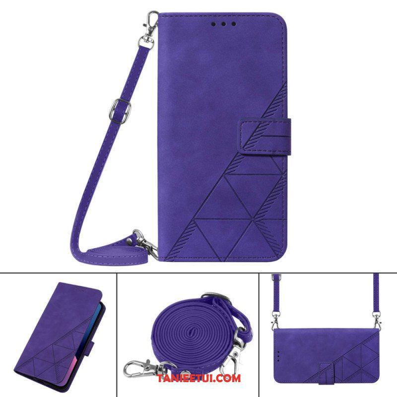 Etui Folio do Oppo Reno 8 Pro Trójkąty Z Paskiem Na Ramię