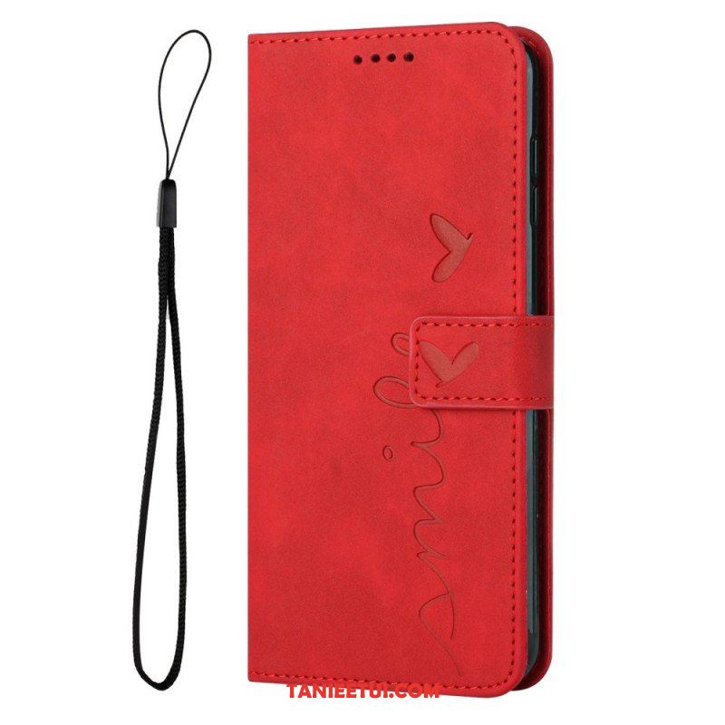 Etui Folio do Oppo Reno 8 Uśmiech Ze Smyczą