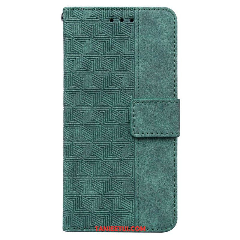 Etui Folio do Oppo Reno 8 z Łańcuch Pasiasty Wzór