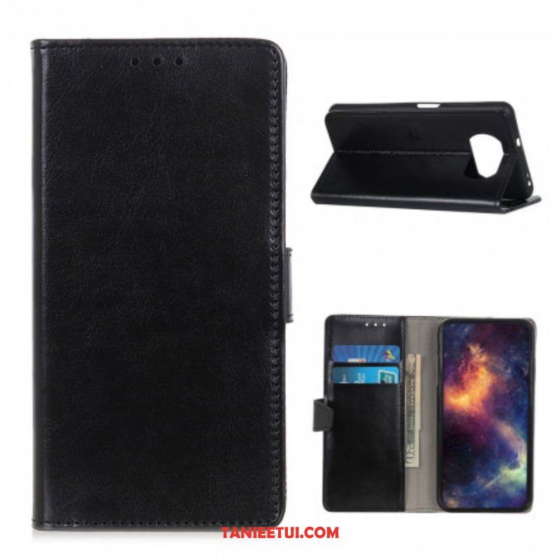 Etui Folio do Poco X3 / X3 Pro / X3 NFC Prosty Efekt Błyszczącej Skóry