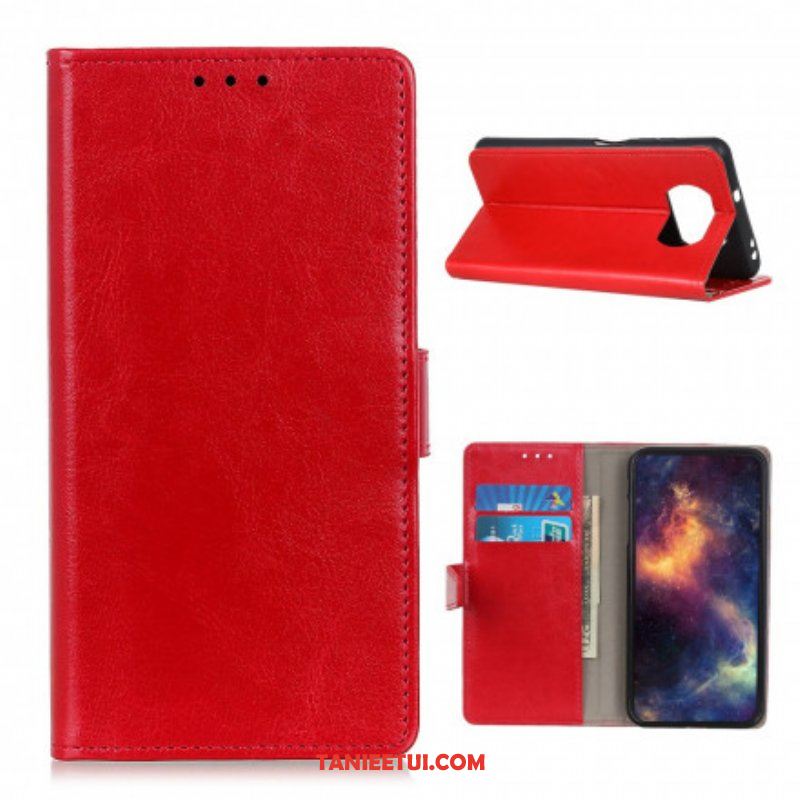 Etui Folio do Poco X3 / X3 Pro / X3 NFC Prosty Efekt Błyszczącej Skóry