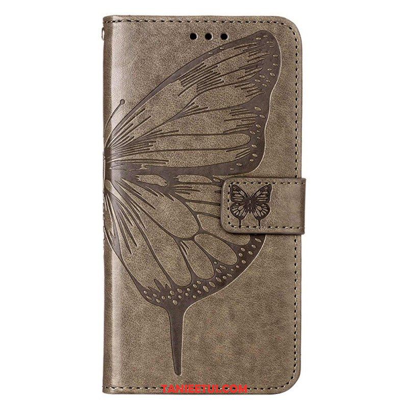 Etui Folio do Poco X4 GT z Łańcuch Motyl W Paski