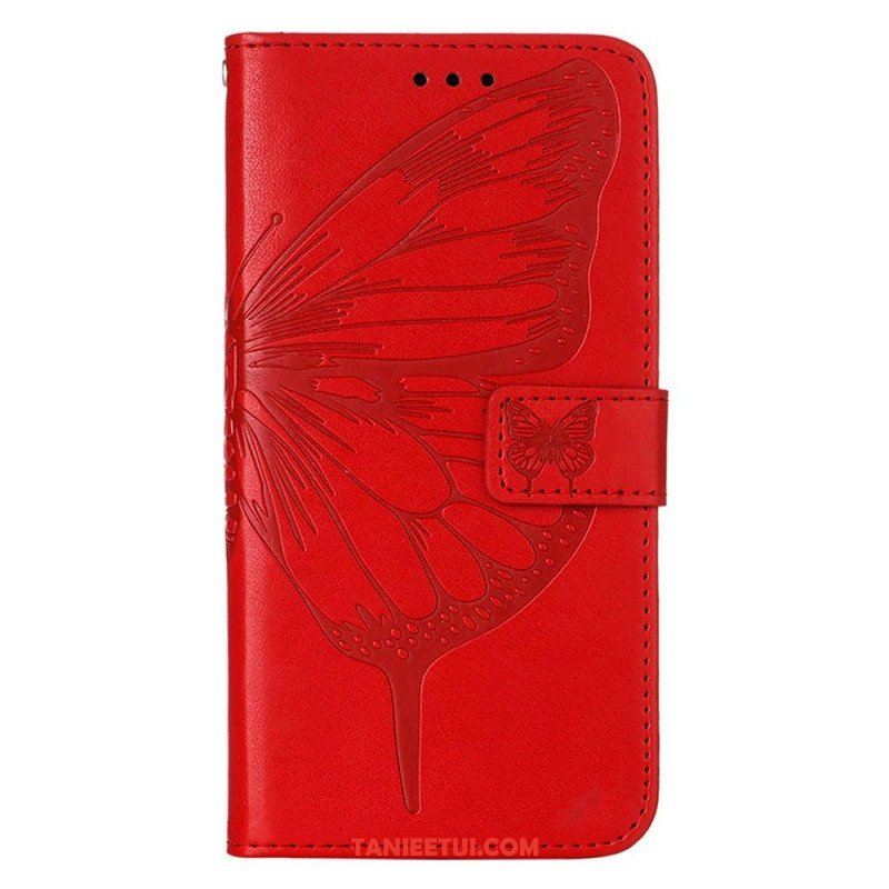 Etui Folio do Poco X4 GT z Łańcuch Motyl W Paski