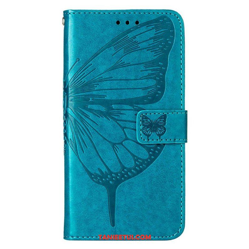 Etui Folio do Poco X4 GT z Łańcuch Motyl W Paski