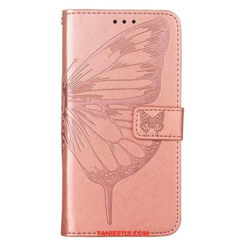 Etui Folio do Poco X4 GT z Łańcuch Motyl W Paski