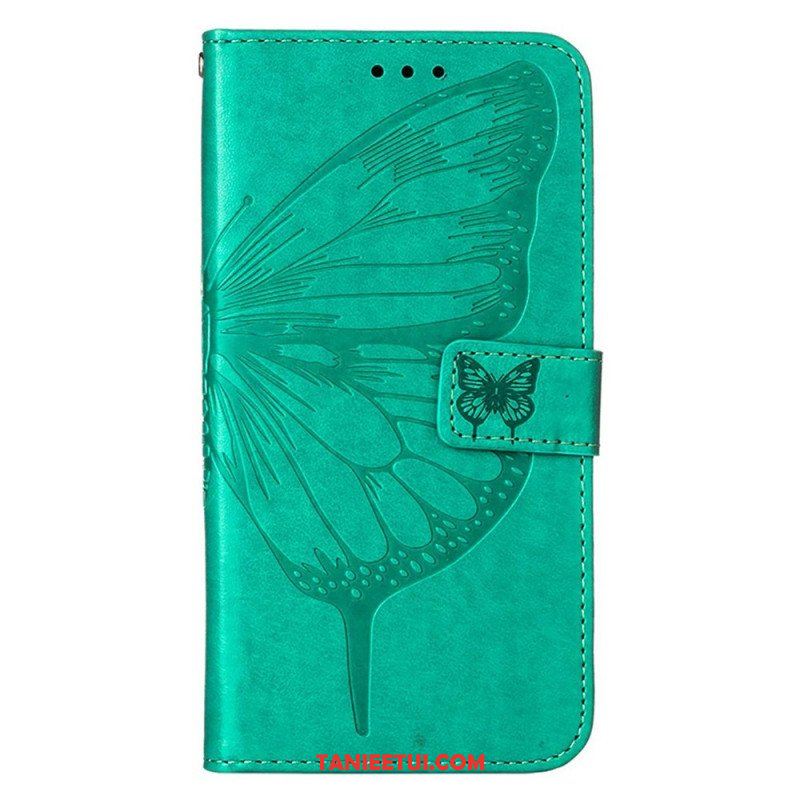 Etui Folio do Poco X4 GT z Łańcuch Motyl W Paski