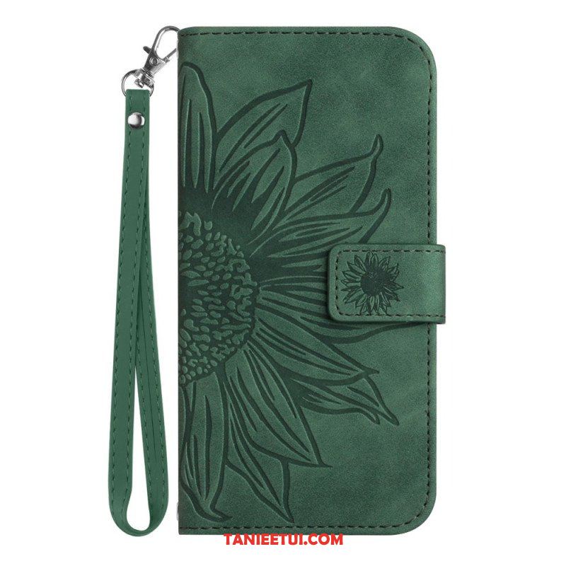 Etui Folio do Poco X5 5G Kwiat Z Smyczem