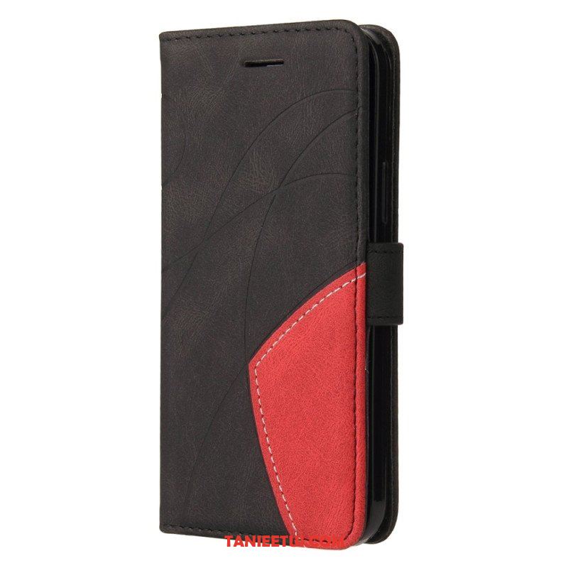 Etui Folio do Poco X5 5G z Łańcuch Dwukolorowy Pasek