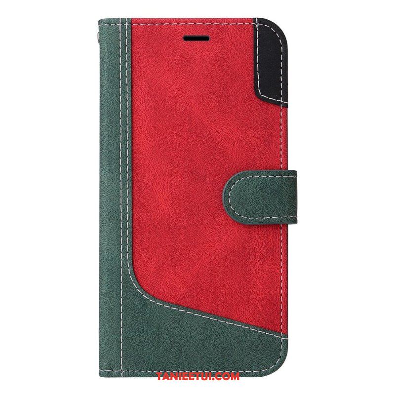 Etui Folio do Poco X5 5G z Łańcuch Trójkolorowy Pasek