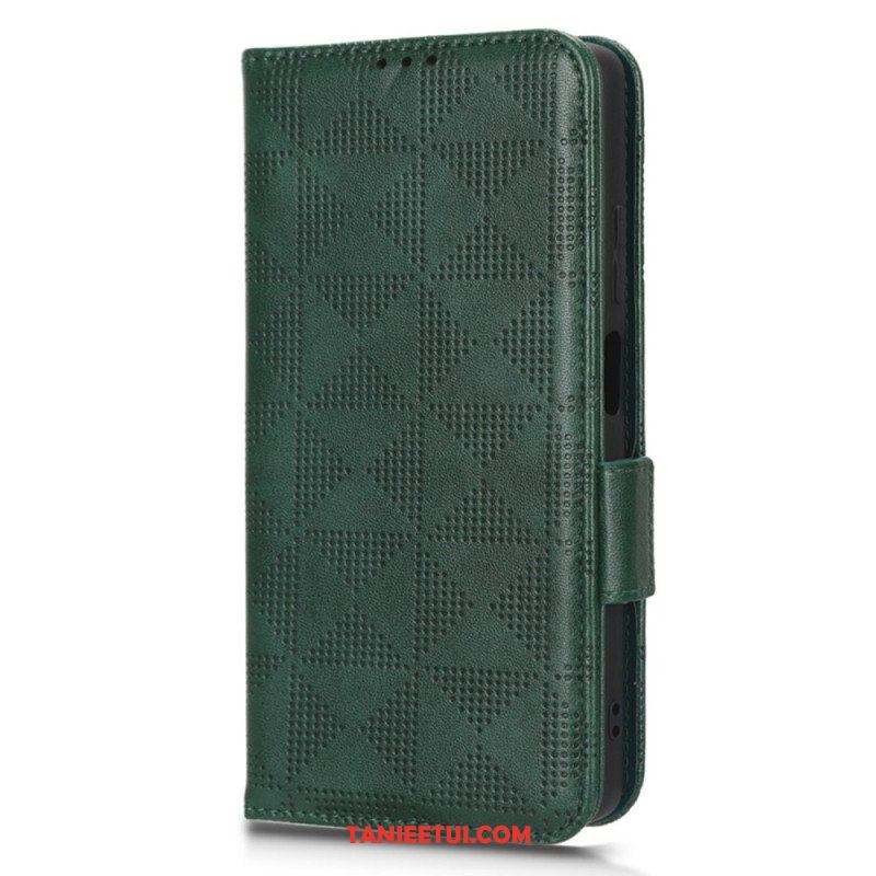 Etui Folio do Poco X5 Pro 5G Trójkąty Ze Smyczą