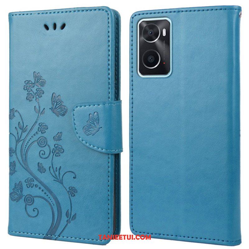 Etui Folio do Realme 9i Motyle I Kwiaty