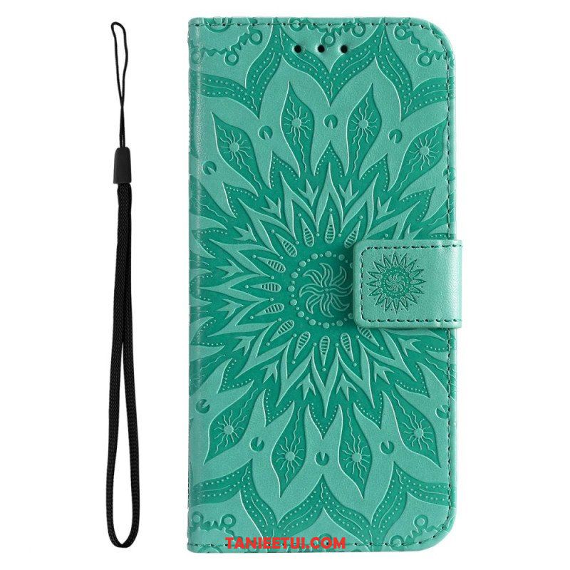 Etui Folio do Realme C35 z Łańcuch Mandala Słoneczna Na Ramiączkach