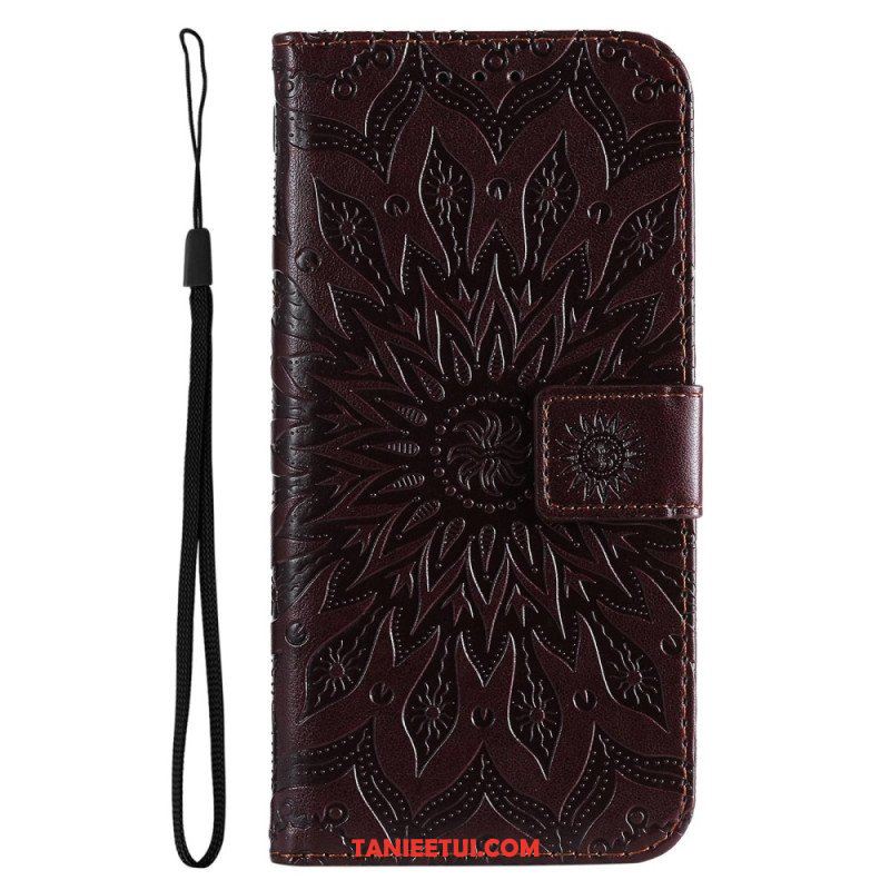 Etui Folio do Realme C35 z Łańcuch Mandala Słoneczna Na Ramiączkach