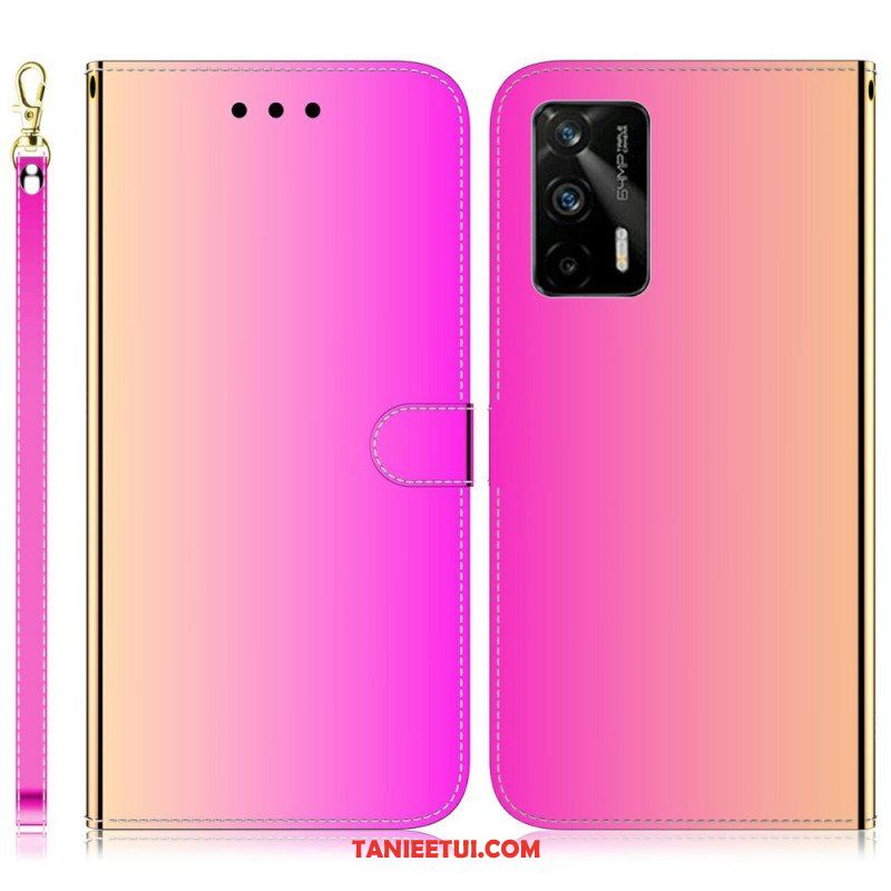 Etui Folio do Realme GT 5G Osłona Lusterka Ze Sztucznej Skóry