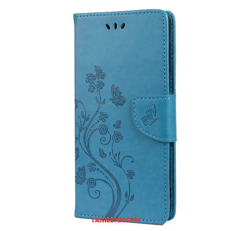 Etui Folio do Samsung Galaxy A13 5G / A04s Motyle I Kwiaty