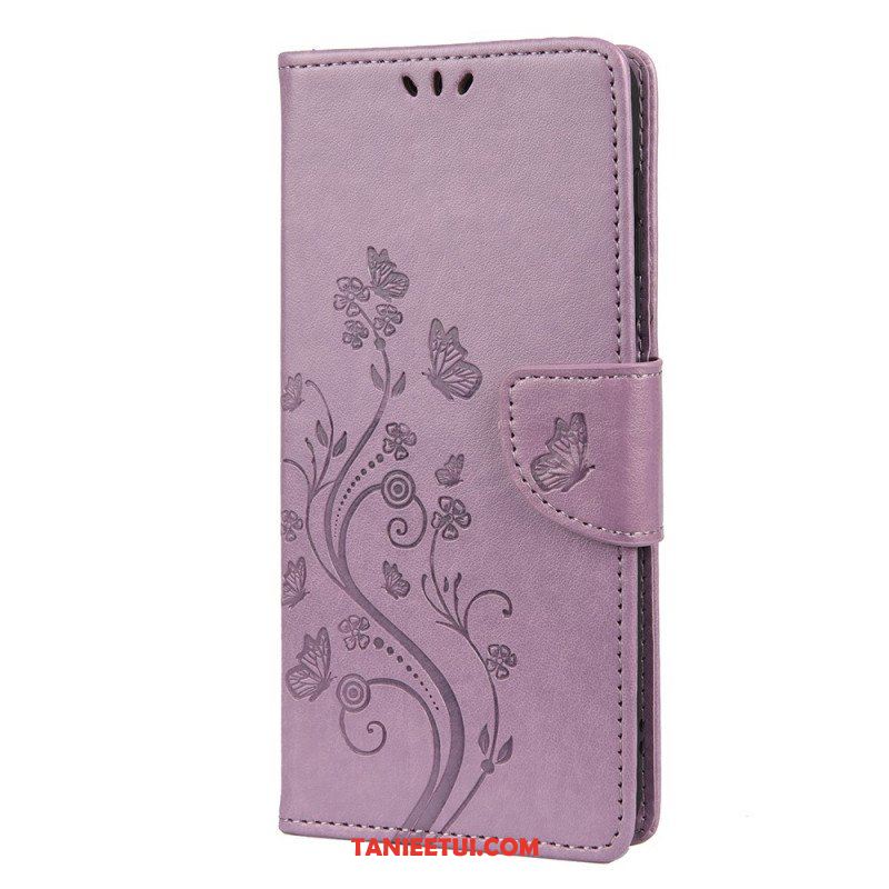 Etui Folio do Samsung Galaxy A13 5G / A04s Motyle I Kwiaty