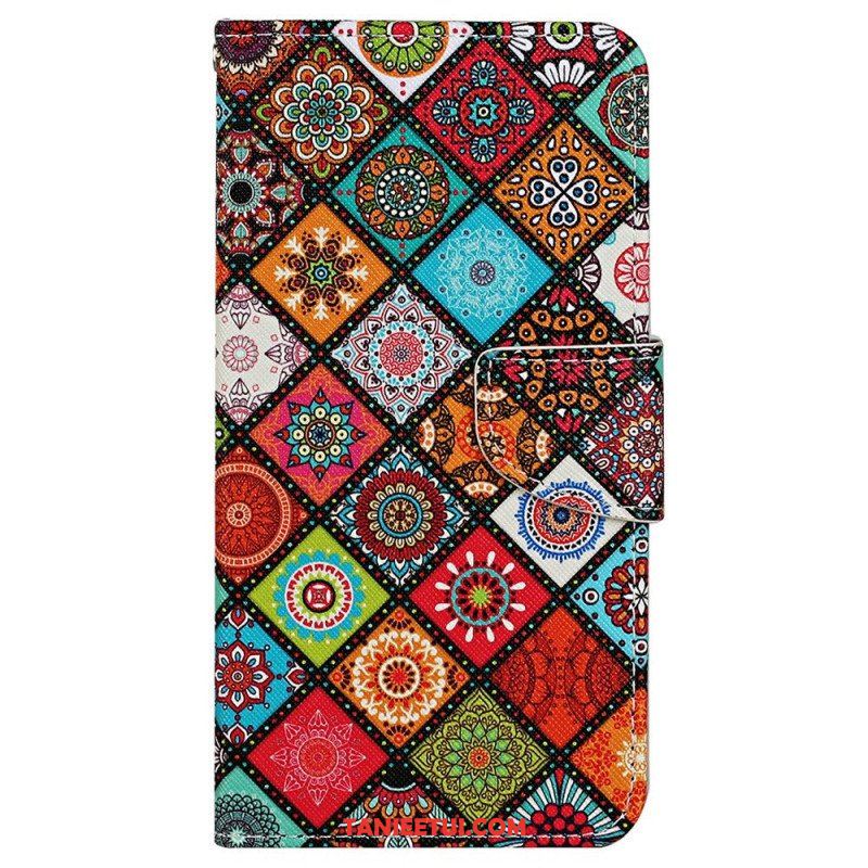 Etui Folio do Samsung Galaxy A13 Patchwork Ze Smyczą