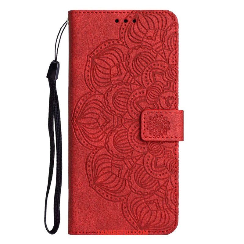 Etui Folio do Samsung Galaxy A13 z Łańcuch Mandala Z Paskami W Stylu Vintage