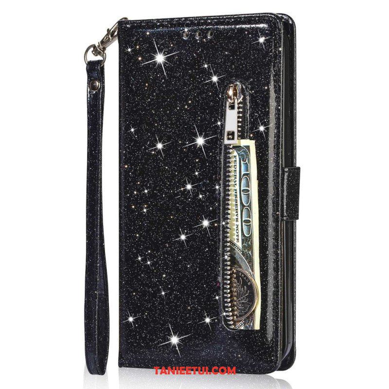 Etui Folio do Samsung Galaxy A14 / A14 5G Cekinowy Brokatowy Styl