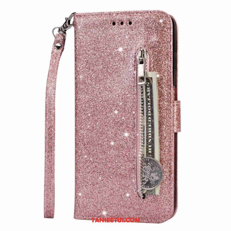 Etui Folio do Samsung Galaxy A14 / A14 5G Cekinowy Brokatowy Styl