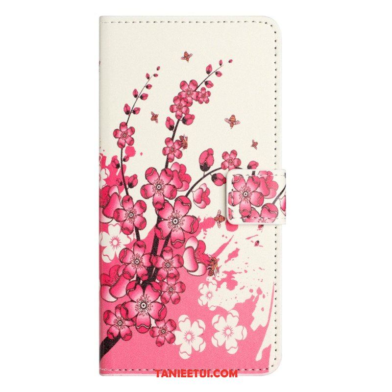 Etui Folio do Samsung Galaxy A14 / A14 5G Tropikalne Kwiaty