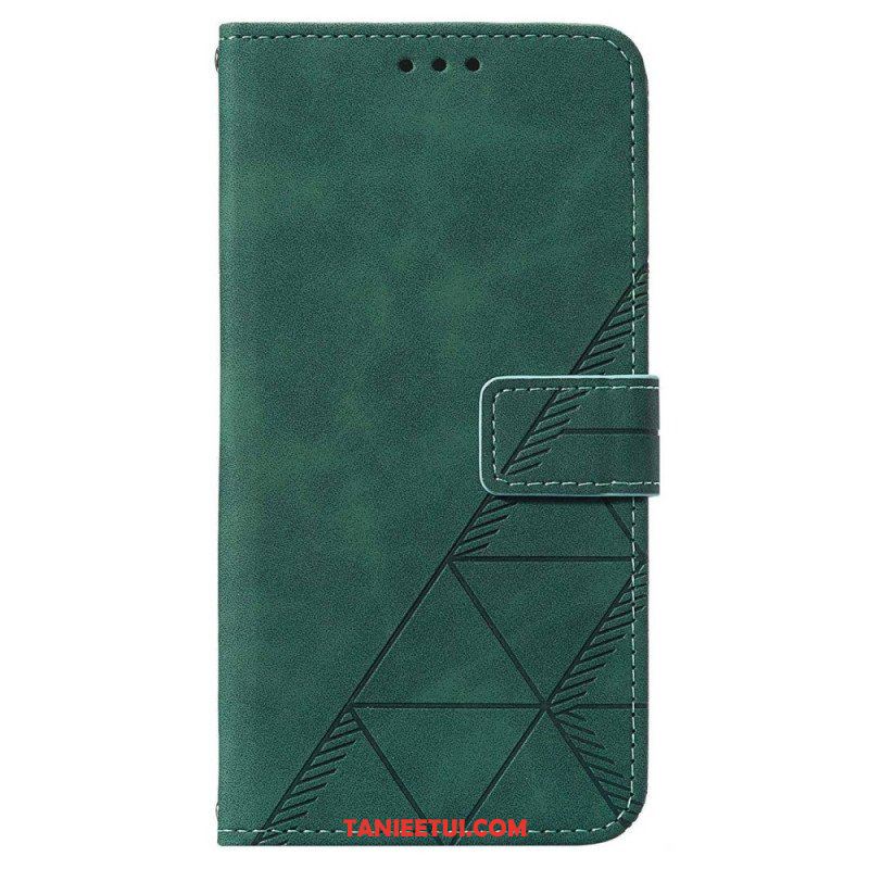 Etui Folio do Samsung Galaxy A14 / A14 5G Trójkąty Ze Smyczą