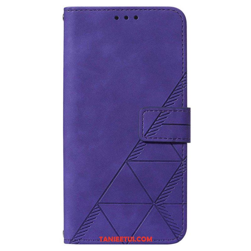 Etui Folio do Samsung Galaxy A14 / A14 5G Trójkąty Ze Smyczą