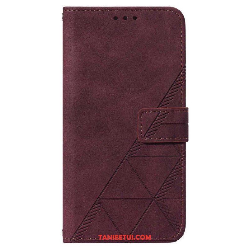 Etui Folio do Samsung Galaxy A14 / A14 5G Trójkąty Ze Smyczą