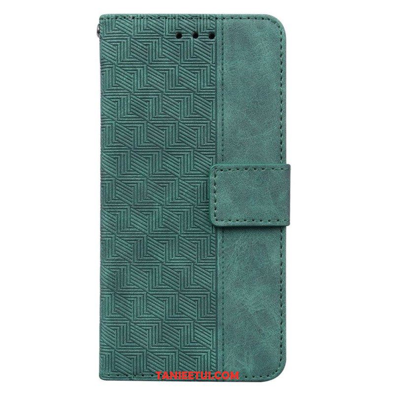 Etui Folio do Samsung Galaxy A14 / A14 5G z Łańcuch Pasiasty Wzór