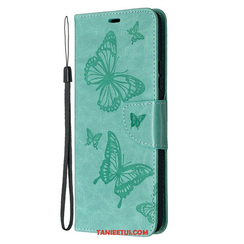 Etui Folio do Samsung Galaxy A42 5G Motyle W Locie Z Smyczą